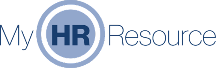 My HR Resource logo on black background.